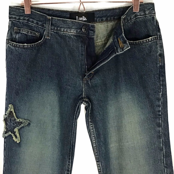 🦋Luella Patch Star Heart Embroidered Jeans Jrs 13 - Picture 2 of 8